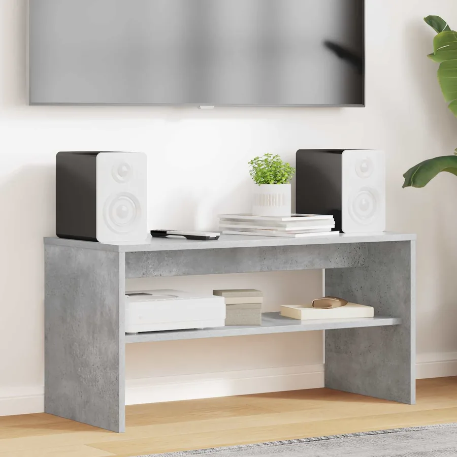 Meuble TV Gris béton 80 x 35 x 40 cm Bois d'ingénierie