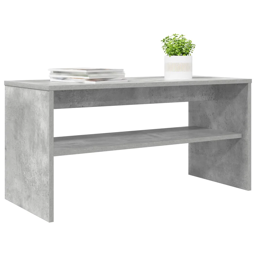 Meuble TV Gris béton 80 x 35 x 40 cm Bois d'ingénierie - 3