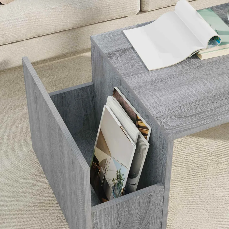 Table basse Gris Sonoma 90 x 45 x 35 cm Bois d'ingénierie - 4