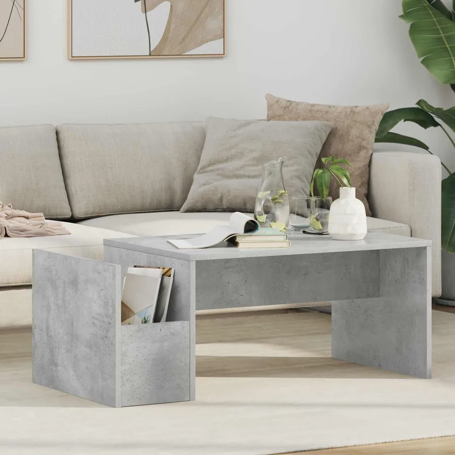 Table basse Gris béton 90 x 45 x 35 cm Bois d'ingénierie