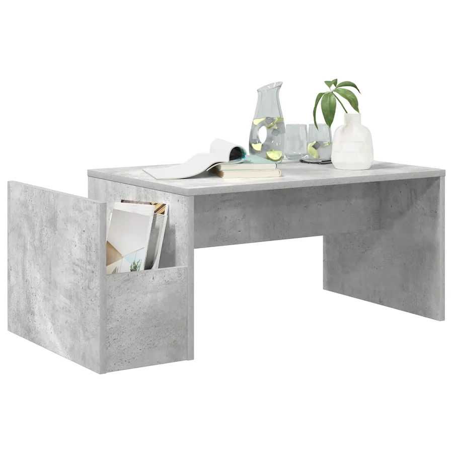 Table basse Gris béton 90 x 45 x 35 cm Bois d'ingénierie - 3