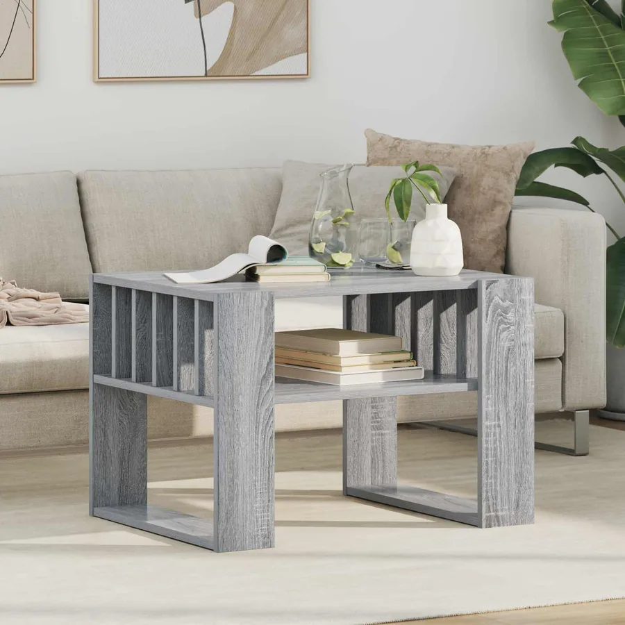 Table basse Gris Sonoma 66 x 49,5 x 45 cm Bois d'ingénierie