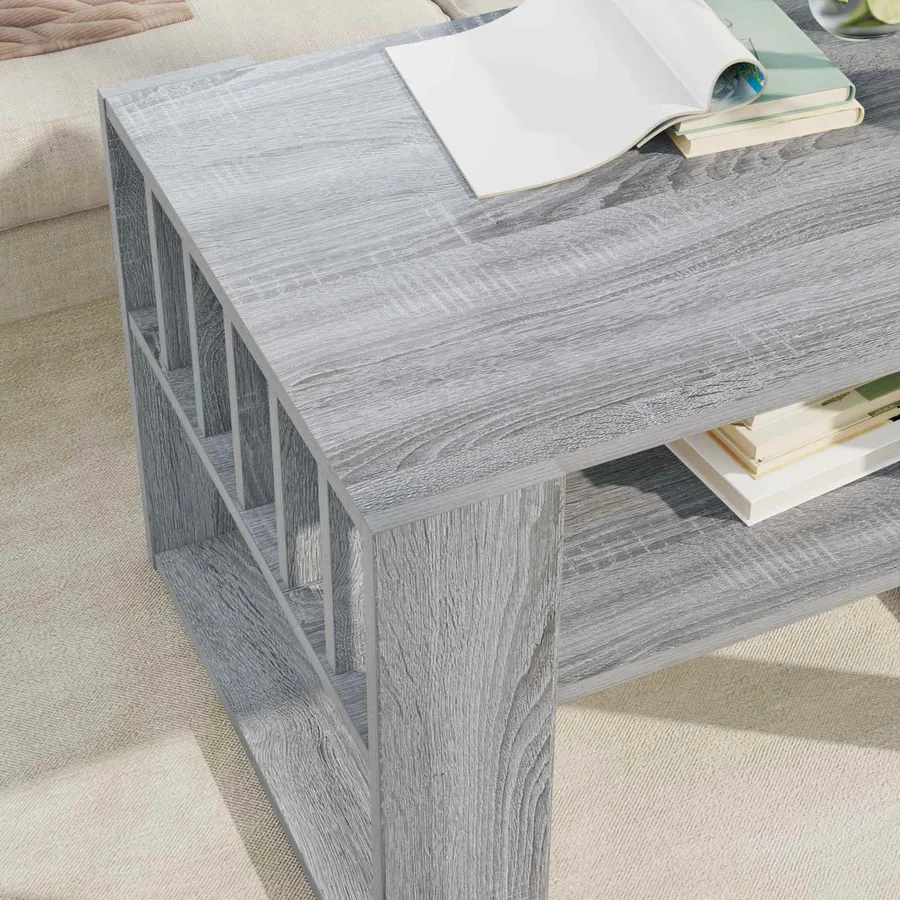 Table basse Gris Sonoma 66 x 49,5 x 45 cm Bois d'ingénierie - 4