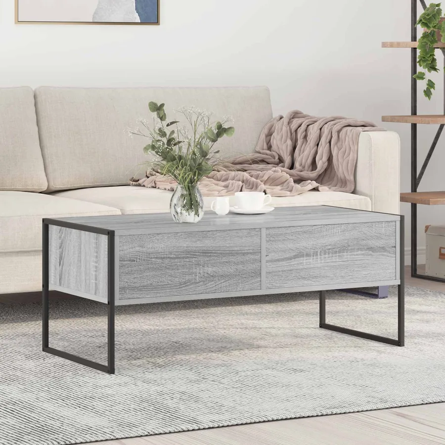 Table basse Gris Sonoma 100 x 46 x 40 cm Bois d'ingénierie