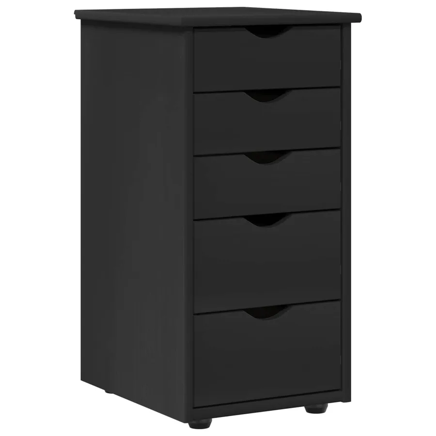Armoire Noir 34 x 39 x 61,5 cm Bois de Pin Massif - 2