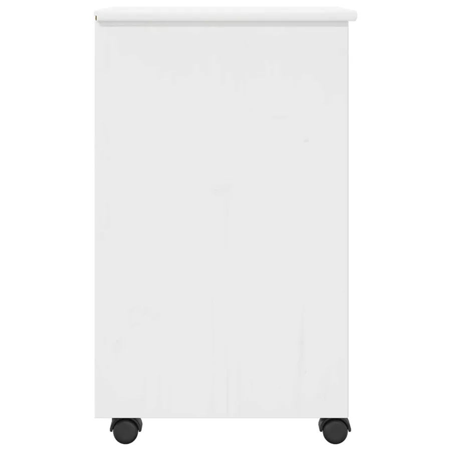 Cabinet roulant Blanc 34 x 39 x 65,5 cm Pin massif - 6