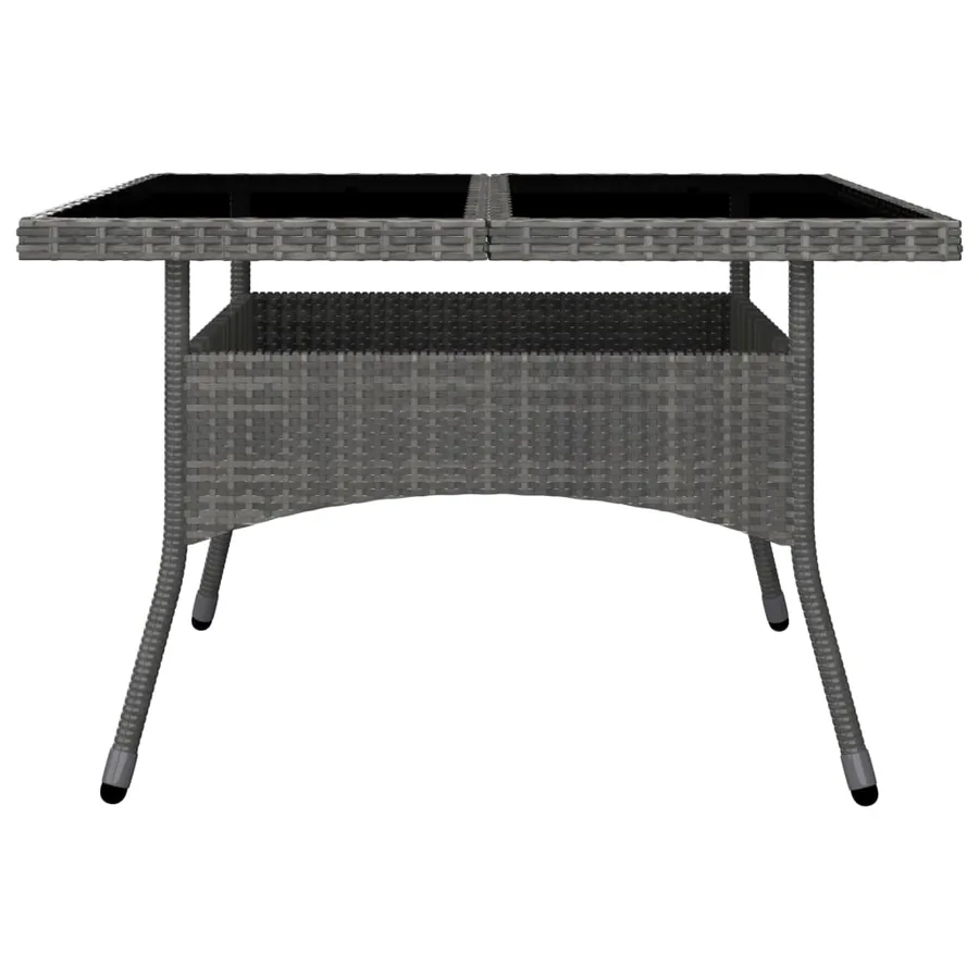 Ensemble à manger de jardin 9 pcs Résine tressée et verre Gris - 4