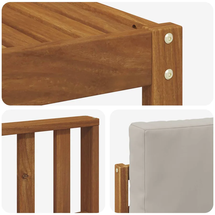 Ensemble de canapés d'extérieur 6 pcs Gris Naturel et Clair - 6