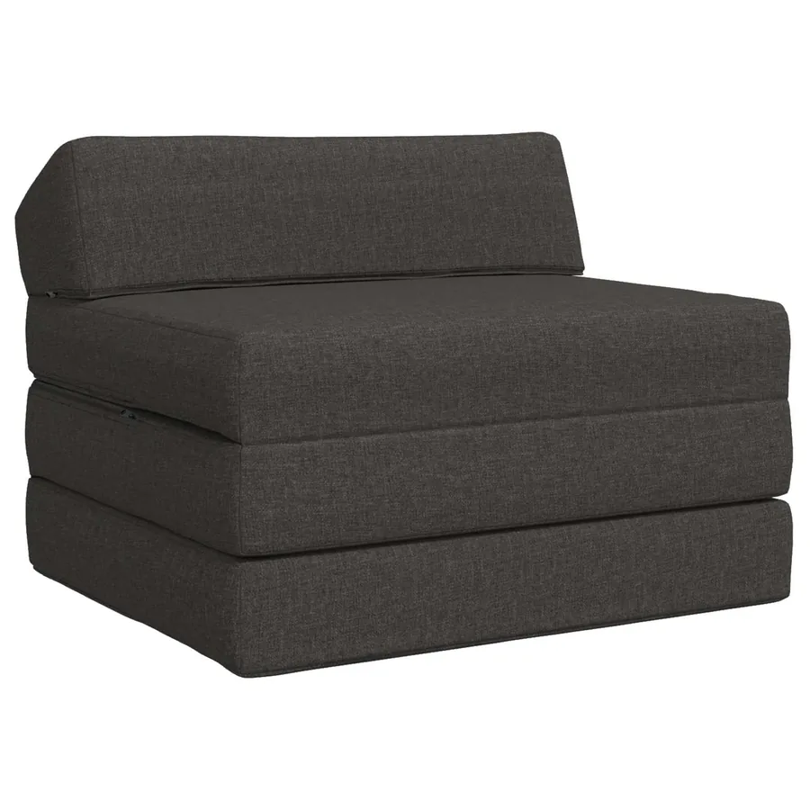 Canapé-lit pliable Gris foncé 200 x 70 x 10 cm Tissu
