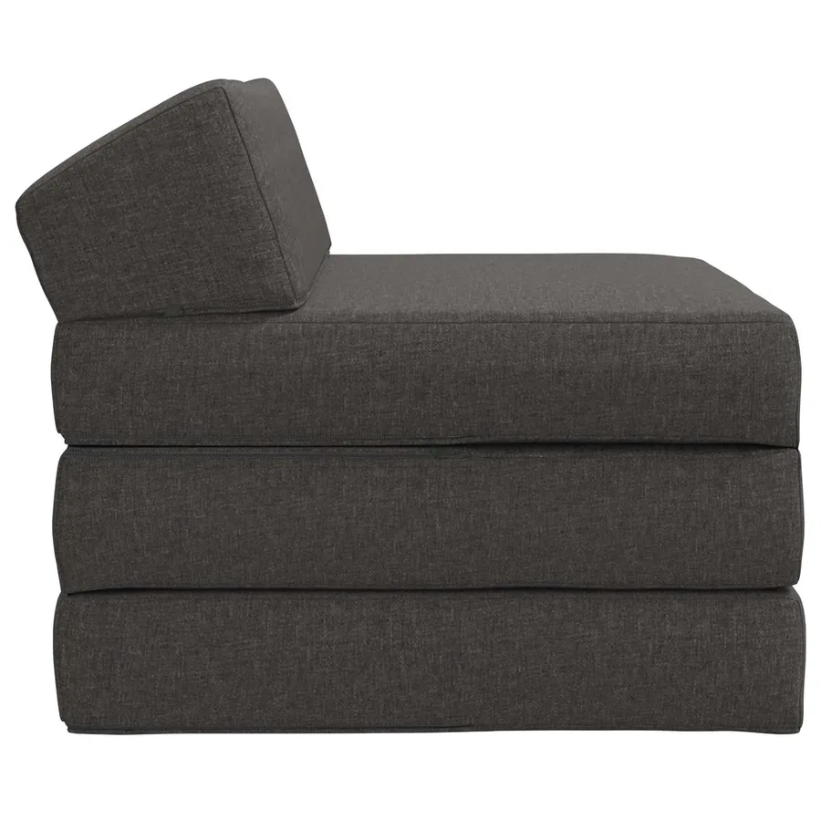 Canapé-lit pliable Gris foncé 200 x 70 x 10 cm Tissu - 3