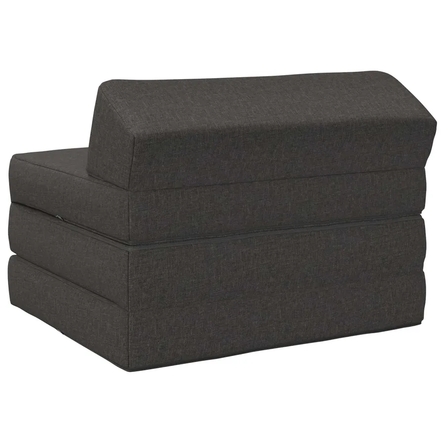 Canapé-lit pliable Gris foncé 200 x 70 x 10 cm Tissu - 4