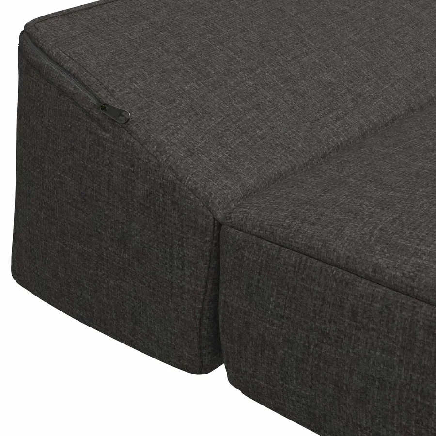 Canapé-lit pliable Gris foncé 200 x 70 x 10 cm Tissu - 5