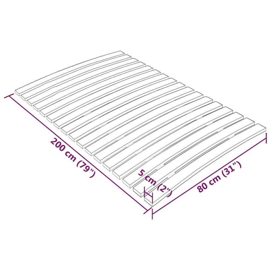 Replacement slatted bed base with 17 slats 80 x 200 cm - 7