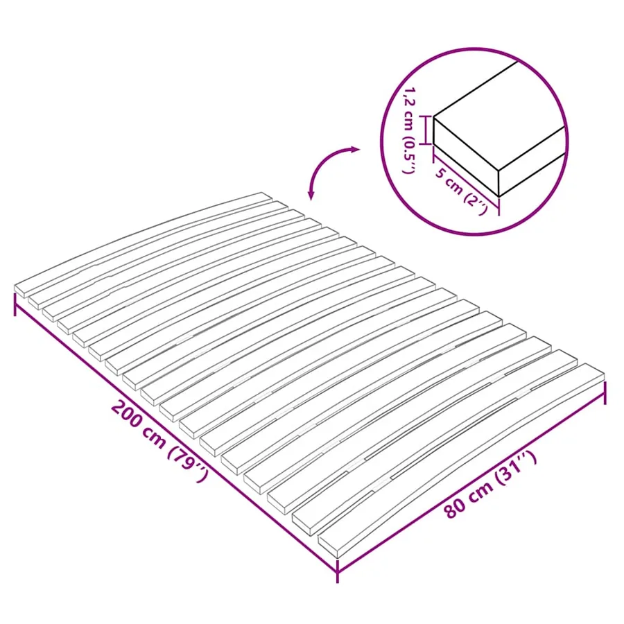 Latte de rechange pour sommier avec 17 lattes 80 x 200 cm - 8
