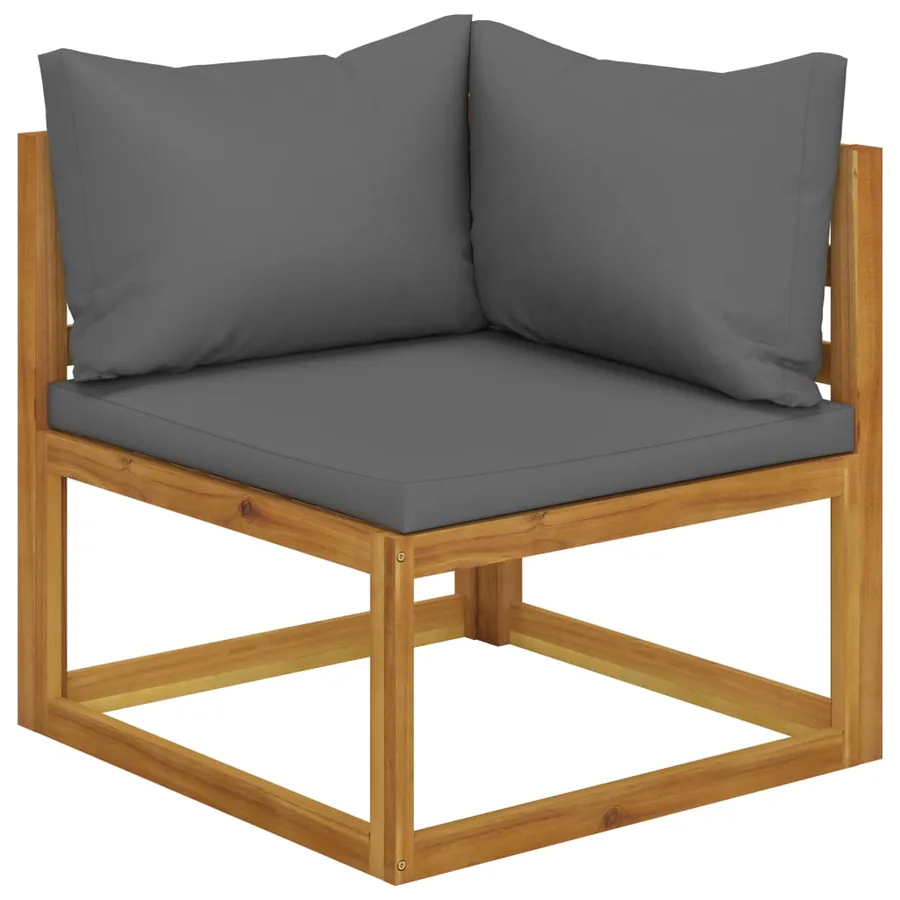 Salon de jardin 4 pcs avec coussin Bois d'acacia solide - 4