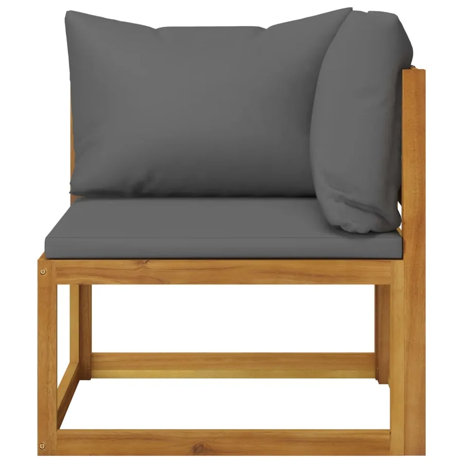 Salon de jardin 4 pcs avec coussin Bois d'acacia solide - 5