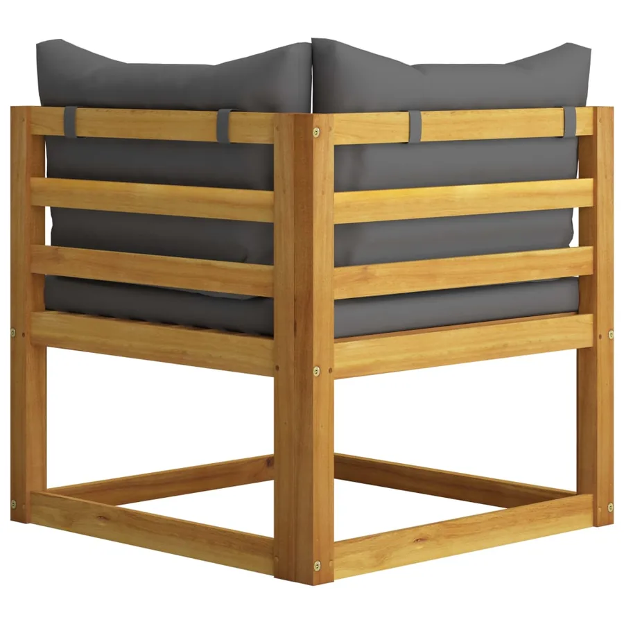 Salon de jardin 4 pcs avec coussin Bois d'acacia solide - 7