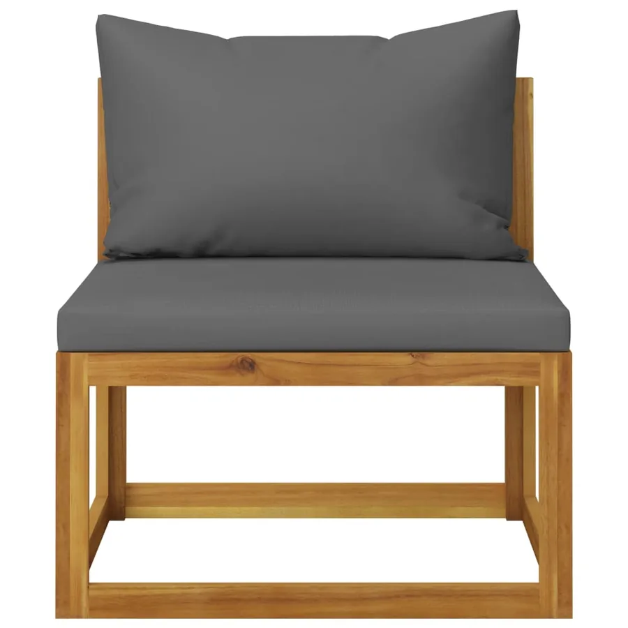 Salon de jardin 4 pcs avec coussin Bois d'acacia solide - 9