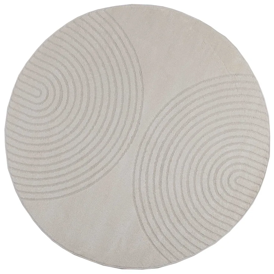 Tapis de surface Rond GALATI Crème Ø 200 CM Polyester - 2
