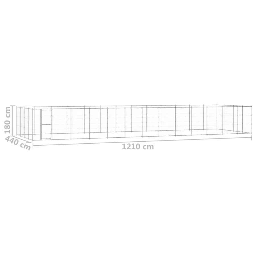 Chenil extérieur Acier galvanisé 53,24 m² - 6