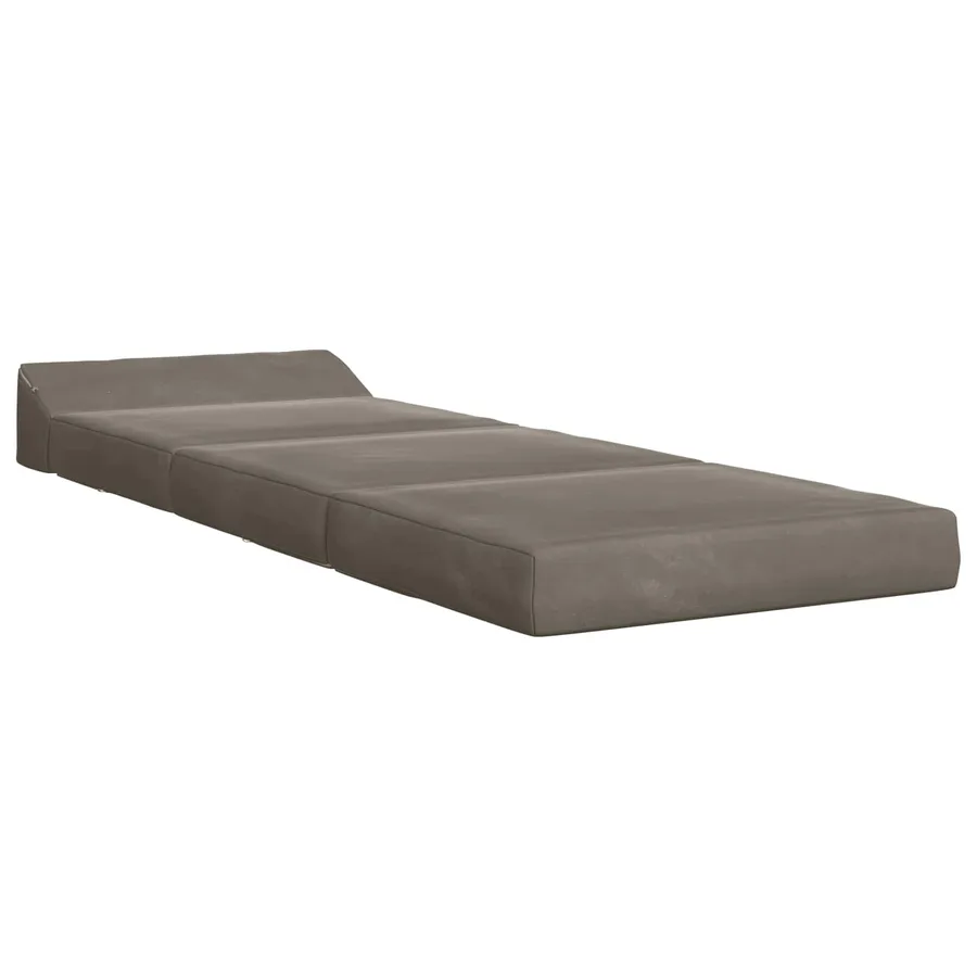 Canapé-lit pliable Gris clair 200 x 70 x 10 cm Velours - 2