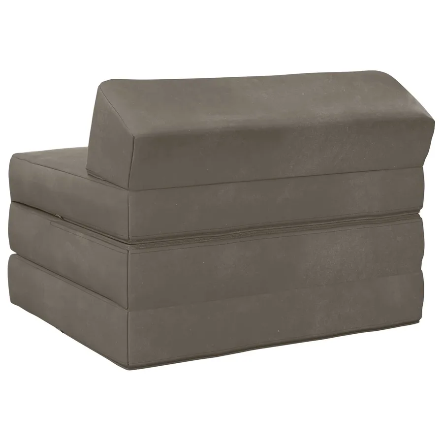 Canapé-lit pliable Gris clair 200 x 70 x 10 cm Velours - 4
