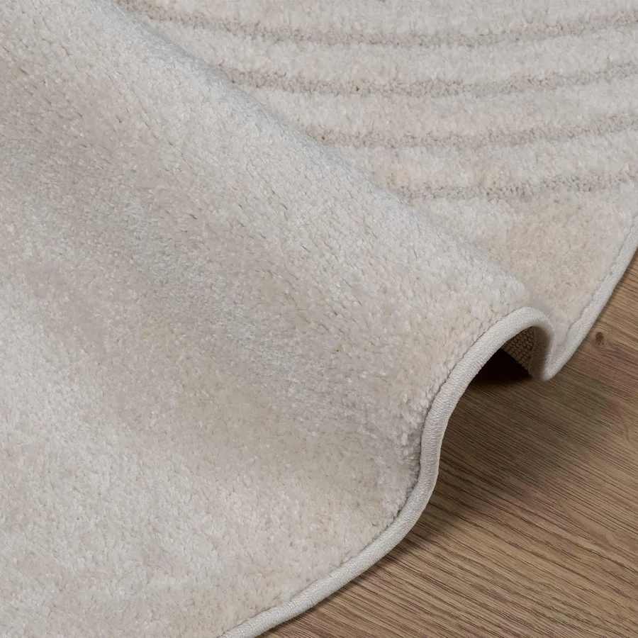 Tapis de surface Rond GALATI Crème Ø 120 CM Polyester - 5