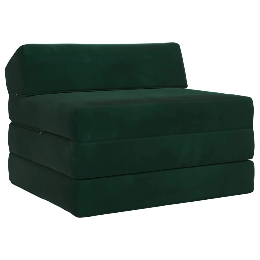Canapé-lit pliable Vert foncé 200 x 70 x 10 cm Velours