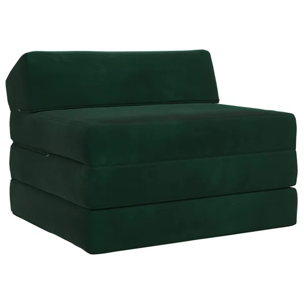 Canapé-lit pliable Vert foncé 200 x 70 x 10 cm Velours