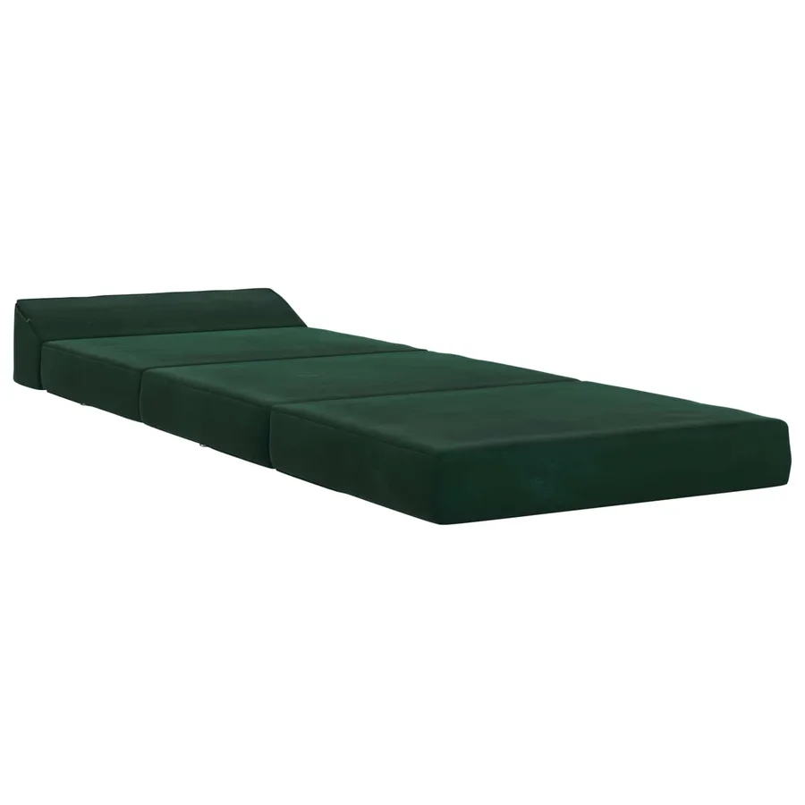 Canapé-lit pliable Vert foncé 200 x 70 x 10 cm Velours - 2