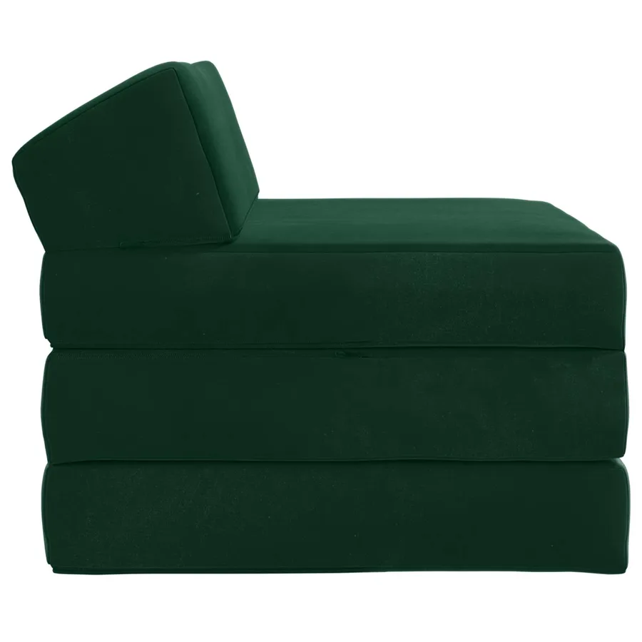 Canapé-lit pliable Vert foncé 200 x 70 x 10 cm Velours - 3