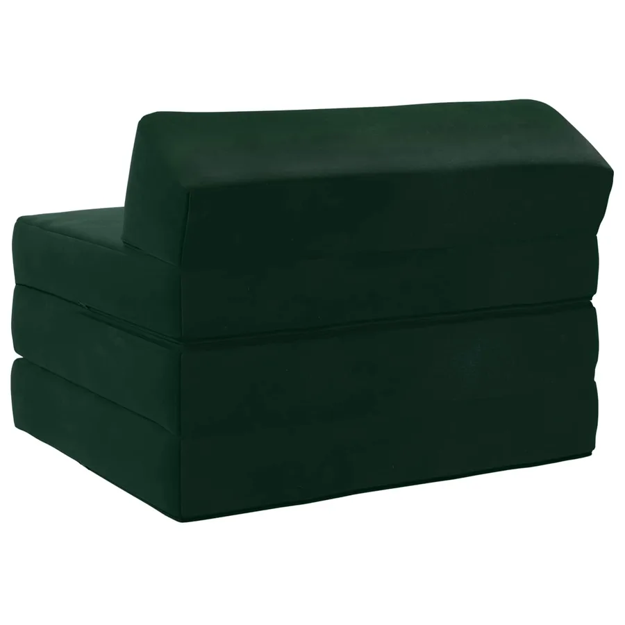 Canapé-lit pliable Vert foncé 200 x 70 x 10 cm Velours - 4