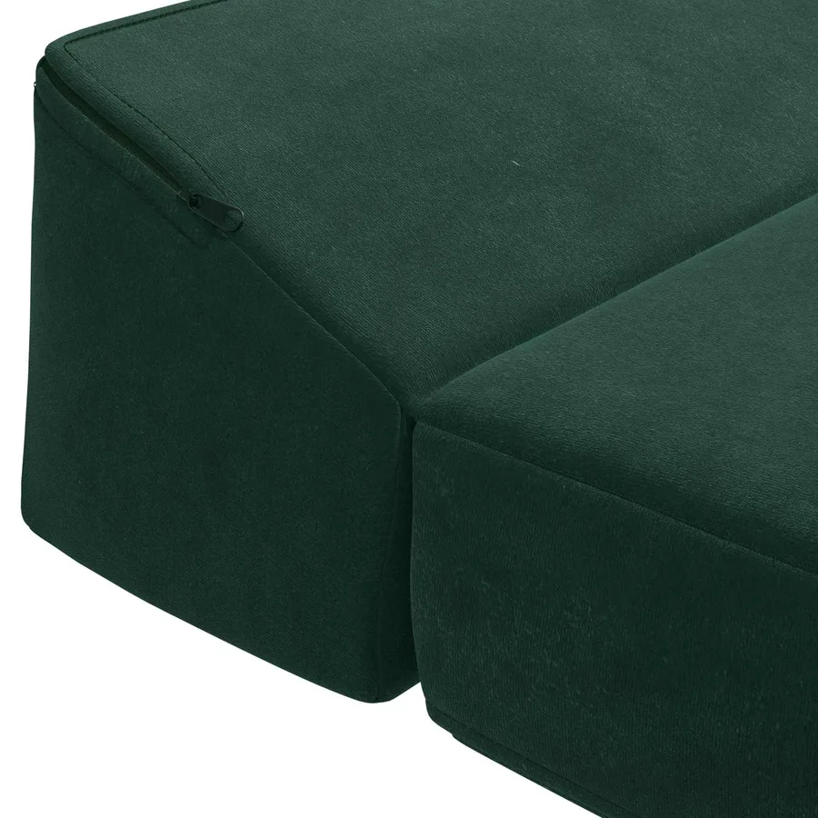 Canapé-lit pliable Vert foncé 200 x 70 x 10 cm Velours - 5