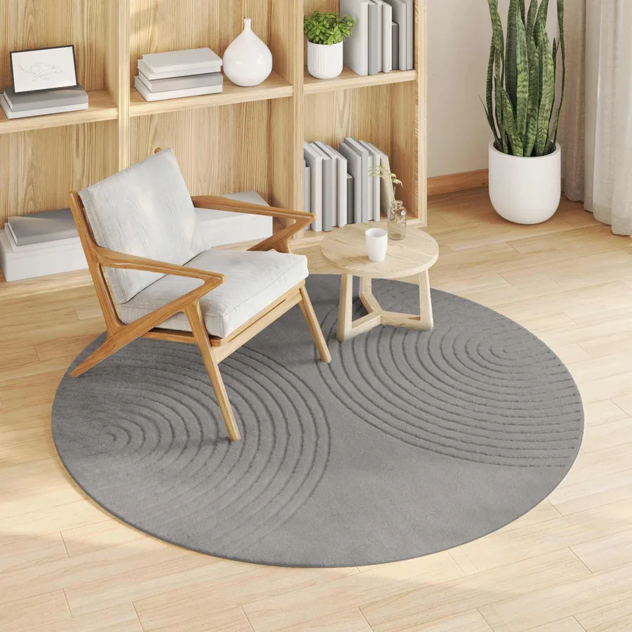 Tapis de surface Rond GALATI Gris Ø 200 CM Polyester - 3