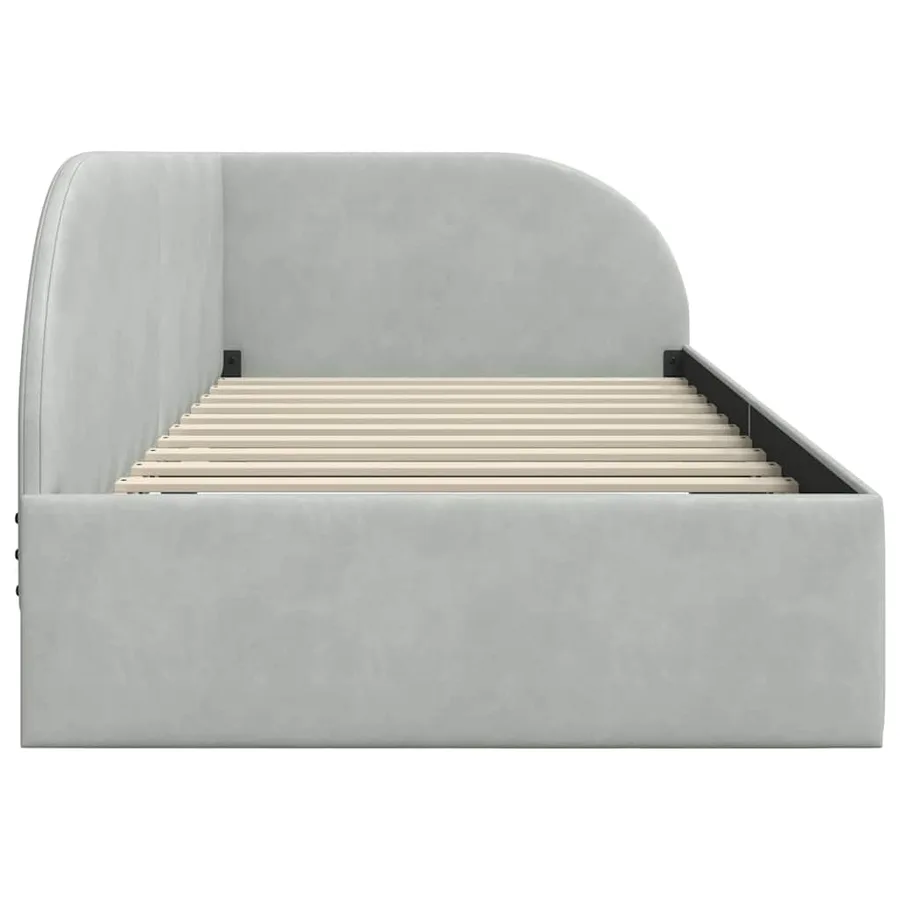 Cadre de lit d'angle Gris clair 80 cm x 200 cm Velours - 6