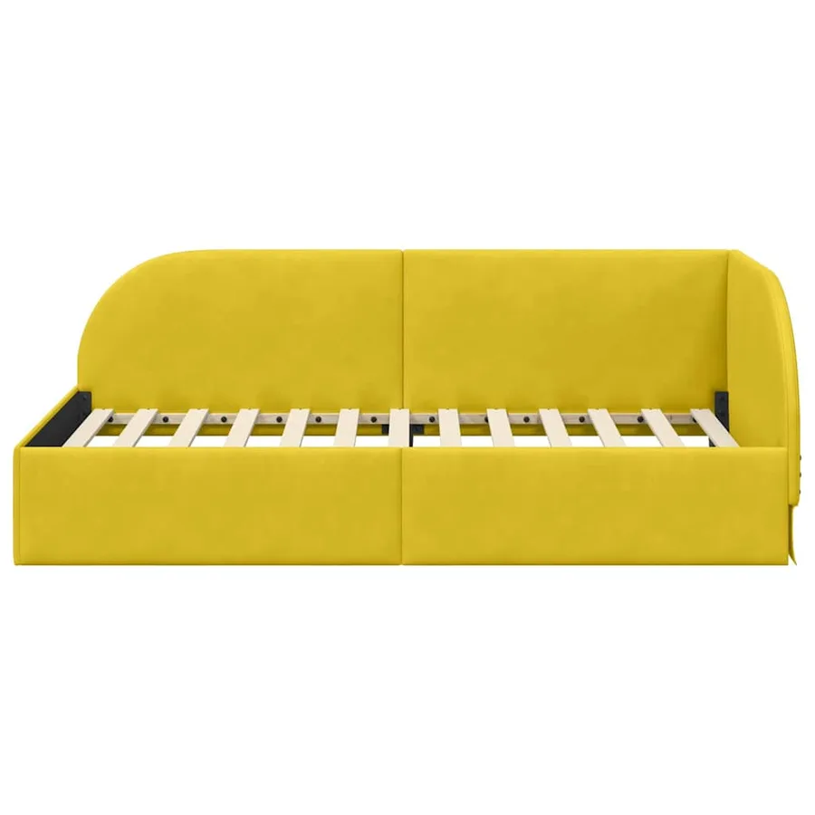 Cadre de lit d'angle Jaune 80 cm x 200 cm Velours - 5