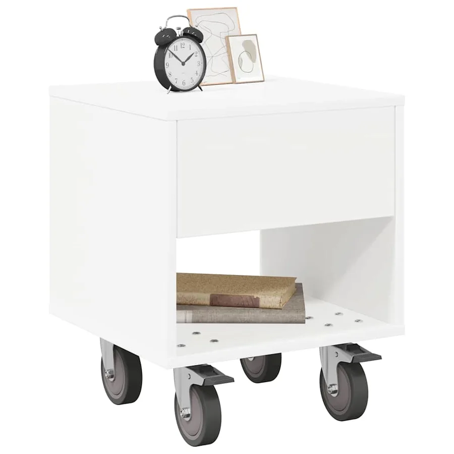 Table de chevet 2 pcs Blanc 40,5 x 40 x 48 cm Bois d'ingénierie - 3