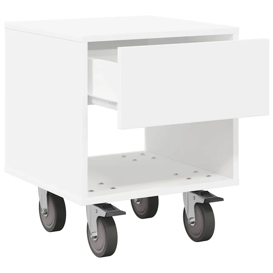 Table de chevet 2 pcs Blanc 40,5 x 40 x 48 cm Bois d'ingénierie - 6