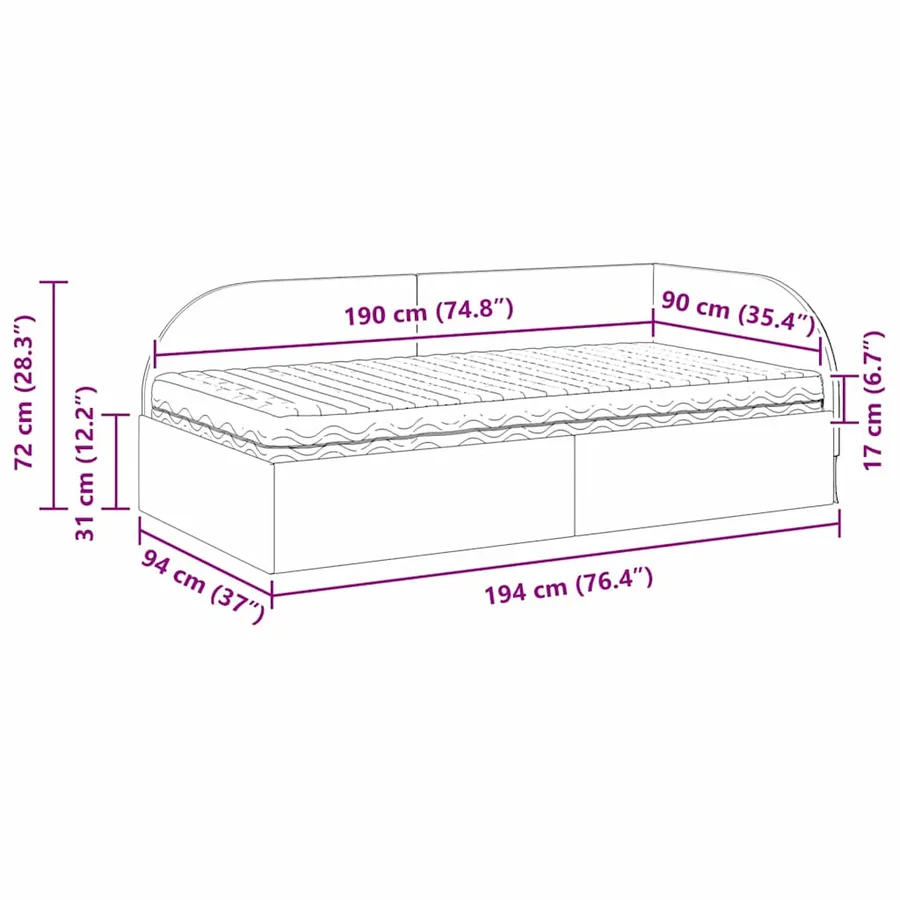 Cadre de lit d'angle avec matelas 2 pcs Vert Velours - 14