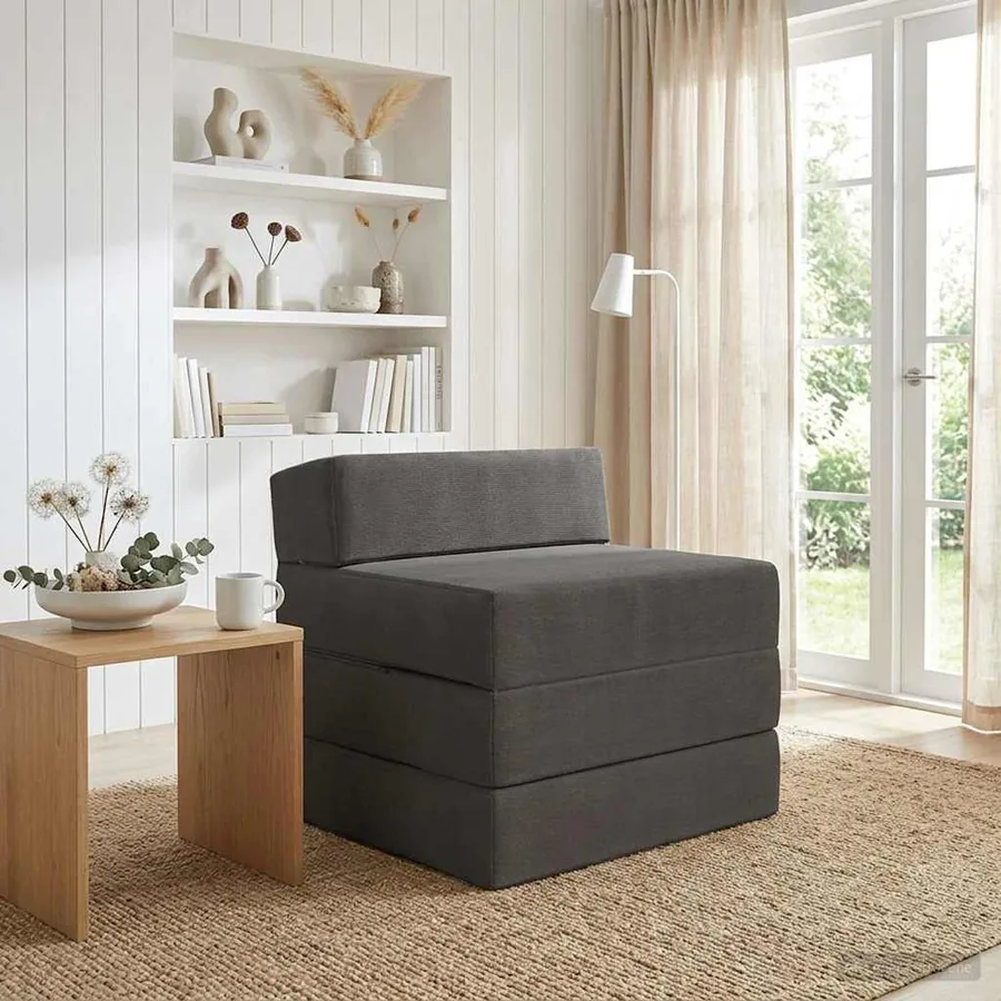 Canapé-lit pliable Gris foncé 200 x 70 x 15 cm