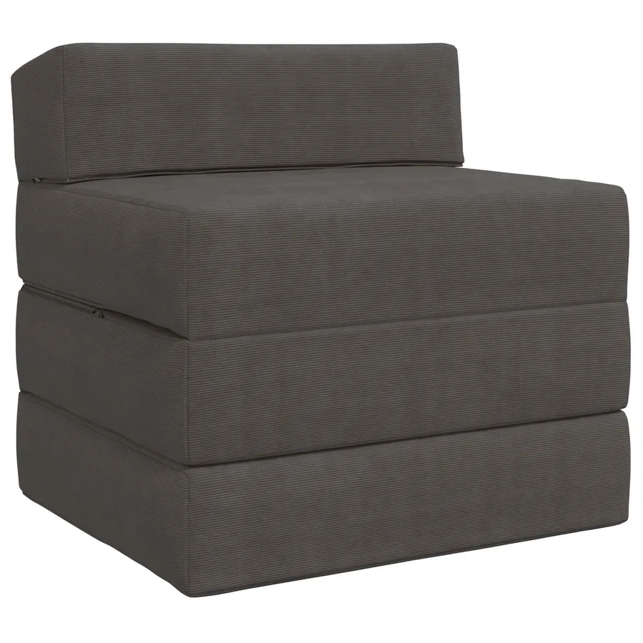 Canapé-lit pliable Gris foncé 200 x 70 x 15 cm - 2