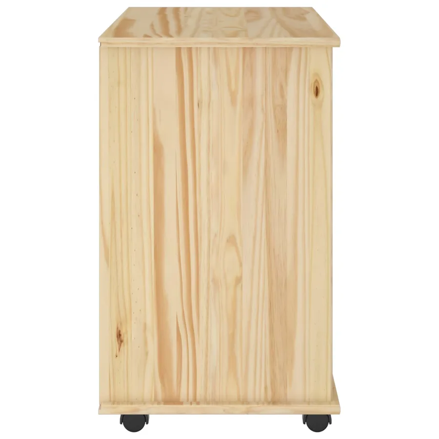 Cabinet roulant Marron 63,5 x 39 x 65,5 cm Bois de Pin Massif - 5