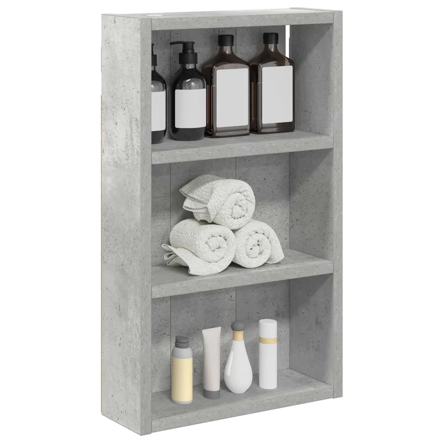 Armoire murale de salle de bain Gris Béton 30 x 10 x 50 cm - 3