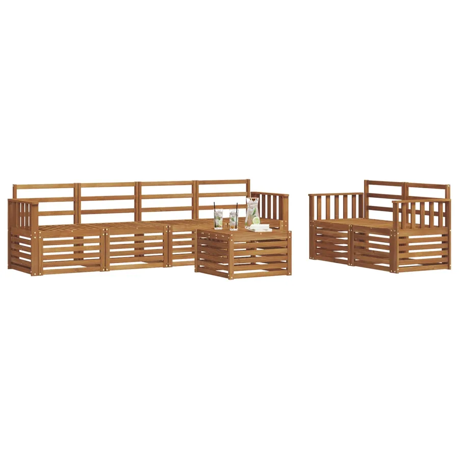 Ensemble de canapés d'extérieur 7 pcs Naturel - 3