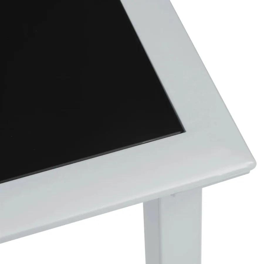 Chaises longues lot de 2 avec table aluminium noir - 24
