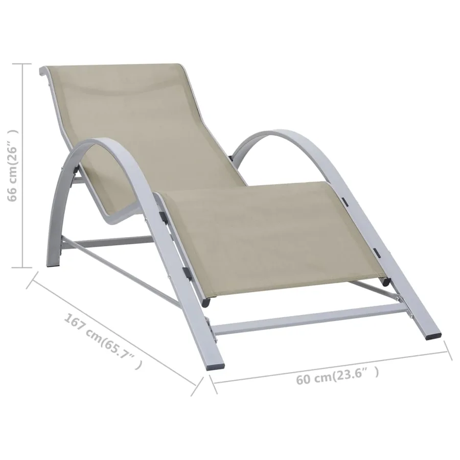 Chaises longues lot de 2 avec table aluminium noir - 25