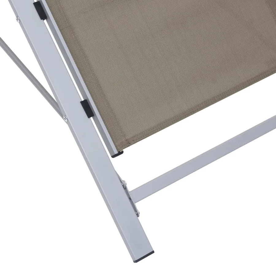 Chaises longues lot de 2 avec table aluminium noir - 33