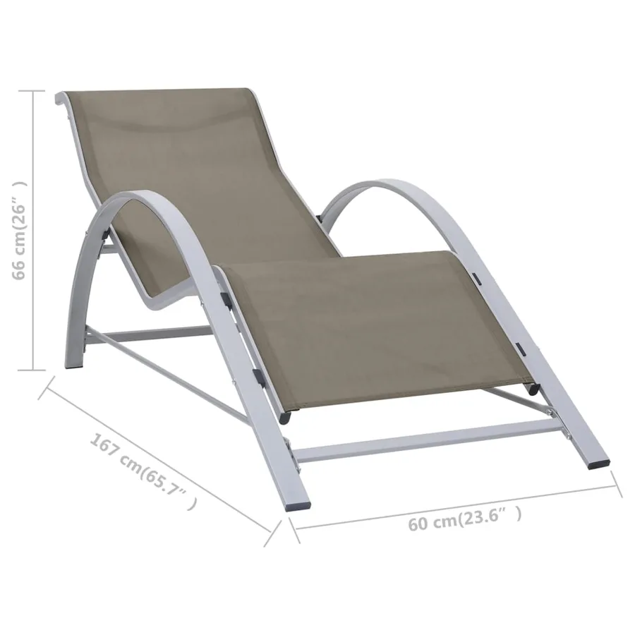 Chaises longues lot de 2 avec table aluminium noir - 38