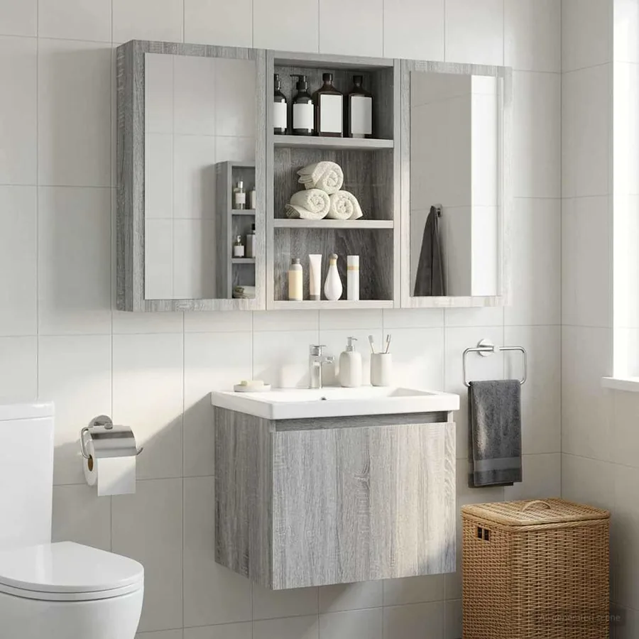 Armoire murale de salle de bain Gris Sonoma 30 x 10 x 50 cm