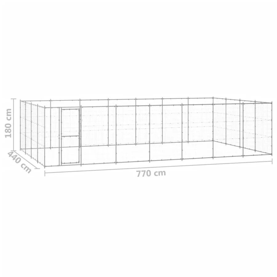 Chenil extérieur Acier galvanisé 33,88 m² - 6
